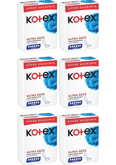 Kotex Ultra Quadro Süper Gece 6 x 16'lı