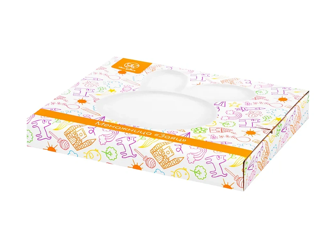 Elan Gallery 3 Bölmeli Tavşan Desenli Servis Tabağı 397381135 Beyaz