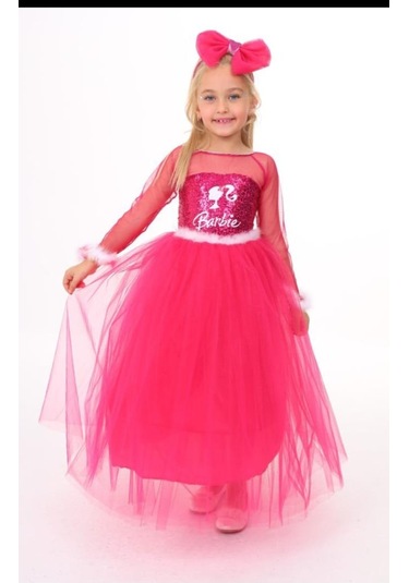 Kara Kedi Kostüm Evi- Uzun Kol Barbıe Kostümü Koyu Pembe