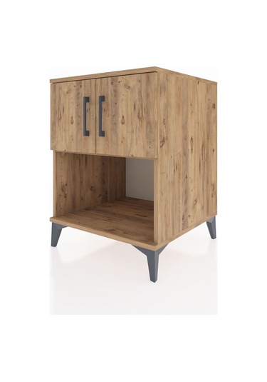 Kronos Komodin 2 Raflı 2 Kapaklı 60x59x80 Çam-çam Atlas Çam