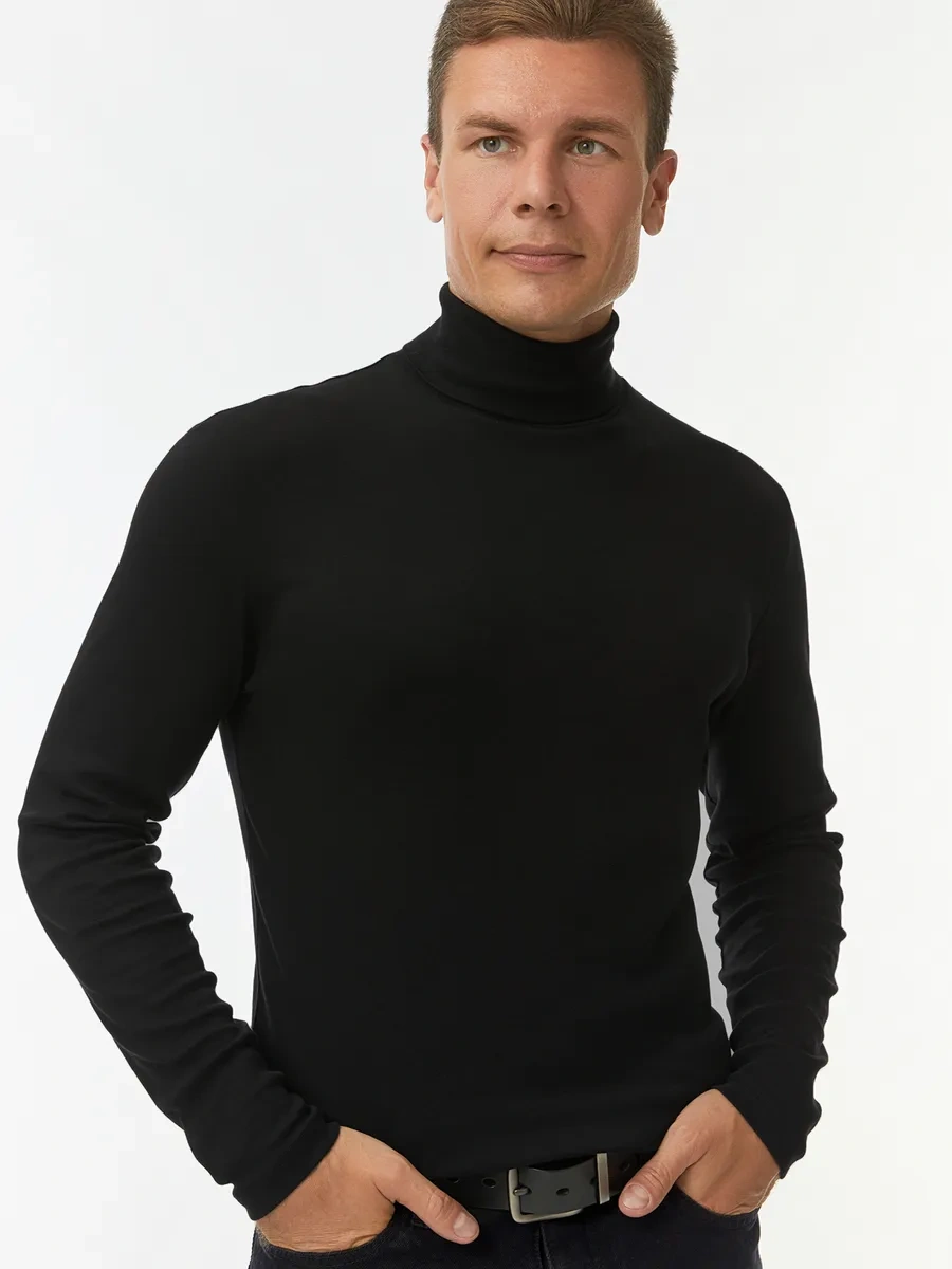 Oodji Balıkçı Yaka Kazak 4506382 Siyah