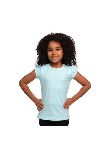 Lovetti Soft Turkuaz Kız Çocuk Kısa Kollu Basıc Tişört 31001T020 Turkuaz