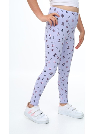 Toontoy Kız Çocuk Baskılı Tayt Mavi