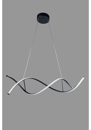 Lumora Modern Tasarım Siyah Renk Beyaz Ledli Cafe - Mutfak - Salon 2 Li Led Avize Siyah