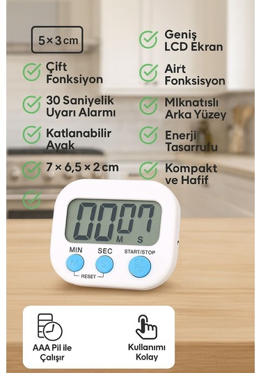 Wf Büyük Ekran Dijital Elektronik Mutfak Saati Zamanlayıcı Thr305byx