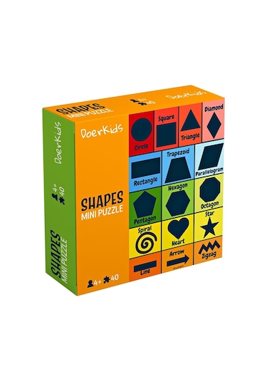 Doerkids Şekiller Mini Puzzle 40 Parça Yaş