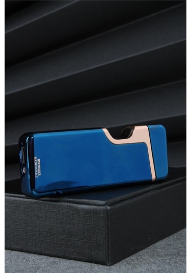 Silvio Monetti Mavi Renk Dokunmatik Sensörlü Tesla Şarjlı Çakmak 24csm22103r01