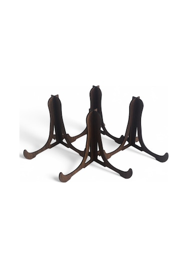 Tabak Ve Süs Levhaları Gerçek Ahşap 4'lü Teşhir Ayağı 16x16 Stand