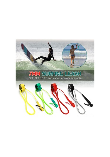 Konesam 7mm Tpu Elastik Güçlü Sörf Teli, Çelik Döndürücü Ve Yumuşak Ayak Bileği Kordonu, 10ft Sarı