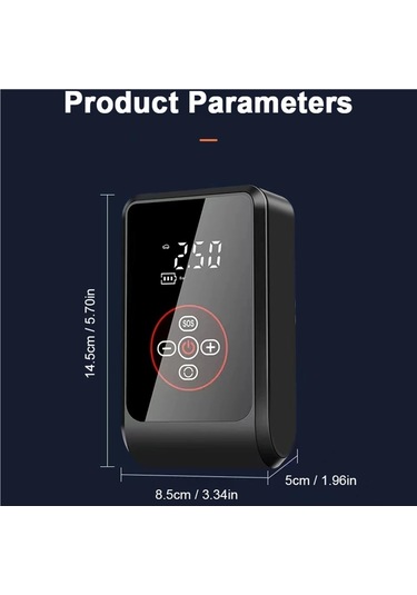 Jialan Taşınabilir Şişirme Pompası Hava Kompresörü Led Büyük