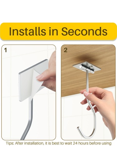 Shineyee Gümüş Renkli Çift Fonksiyonlu Katlanabilir Mutfak Muz Asma Kanca, Kolay Kurulum Ve Ayarlama Özelliği İle Modern Stille Tavan Montajlı