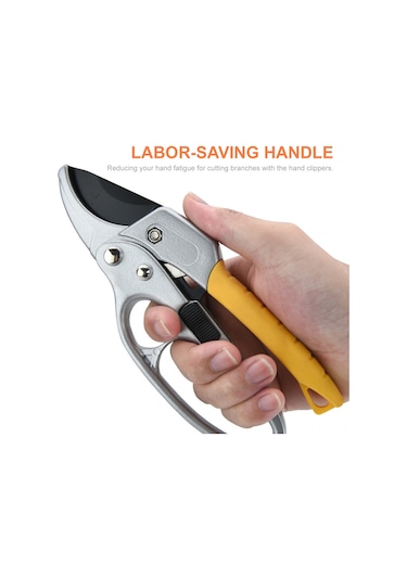 Symbee Gümüş Renkli Bahçe Budama Makası, Ergonomik Tasarım, Teflon Kaplama, Otomatik Yaylı, Güvenlik Kilitli, Çiçek Ve Ağaç Budamada Kullanım