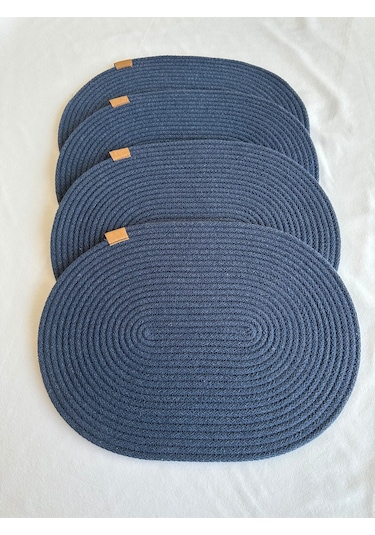 Jüt Amerikan Servis Sofra Altlığı, Masa Dekoru Supla Oval 30x40 4lü Lacivert