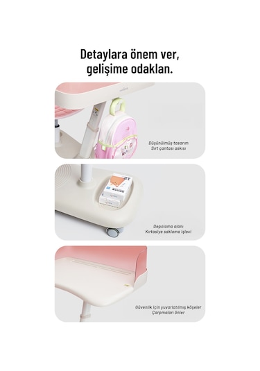Sfyzone Plus Mobil Çalışma Masası Pembe Pembe