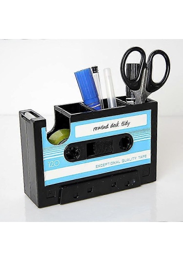 Ganzhoushop Retro Kaset Kalem Tutucu Bant Kalem Tutucu Bant Ofis Masası Yaratıcı Depolama Kalem Tutucu, Mavi, 17 5 11,5 Cm