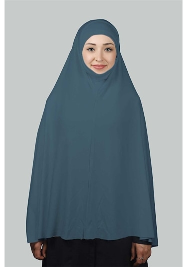 Altobeh Hazır Türban Peçeli Pratik Eşarp Tesettür Nikaplı Hijab - Namaz Örtüsü Sufle (5XL)- Açık Petrol