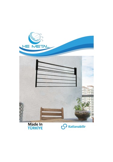 Duvara Monte Katlanabilir Çamaşır Askısı - 85x40 Cm