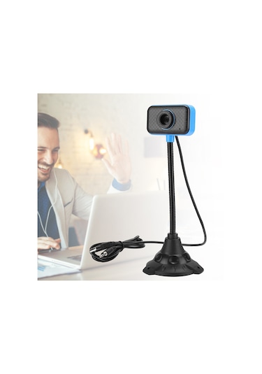 Vkemall Ofis Ve Toplantılar İçin 480p Çözünürlükte Dürtüye Dayanıklı Abs Malzeme İle 360 Derece Dönebilen Uzun Çubuk Web Kamerası