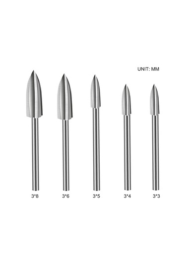Geeroyoo 5 Parça Ahşap Oymak Matkap Ucu Seti - Hızlı Çelik Malzeme, 3-8mm Çap Aralığı