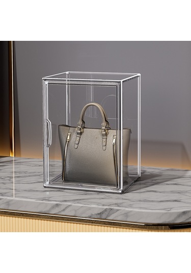 Sones İstiflenebilir Şeffaf Saklama Kutusu Manyetik Vakumlu Kitaplık Çanta Sergileme Rafı, Stil: Bölme Yok