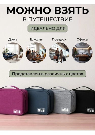 Unagi Kablolar Ve Şarj Cihazları İçin Saklama Organizer Çanta 243191781 Mavi