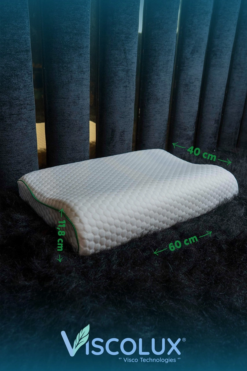 Mega Boy Ortopedik Yastık - Boyun Destekli Visco Yastık 60x40x11/8 Yeşil