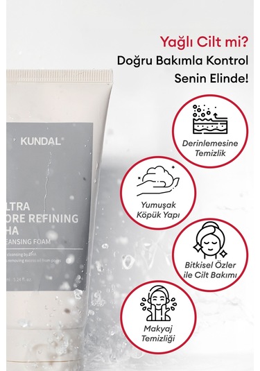 Gözenek Arındırıcı Bha İçeren Temizleme Köpüğü Kundal Ultra Pore Refining Bha Cleansing Foam 155ml