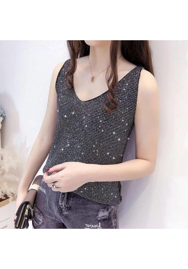 Siyah Kadın Buz Ipek Elmas Kaşkorse Kadın Gevşek Kısa Kolsuz Vahşi V Yaka Dibe Gömlek Tankı Yaz Camiş Ve Tank Üstleri Siyah Kadın Buz Ipek Elmas Kaşkorse Kadın Gevşek Kısa Kolsuz Vahşi V Yaka Dibe Gömlek Tankı Yaz Camiş Ve Tank Üstleri