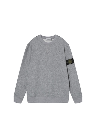 Unisex Çift Yuvarlak Yakalı Sweatshirt Açık Gri