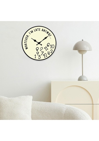 Homyl Duvar Dekoratif Saat Ev Asma İç Mekan Yatak Odası Oturma Bej