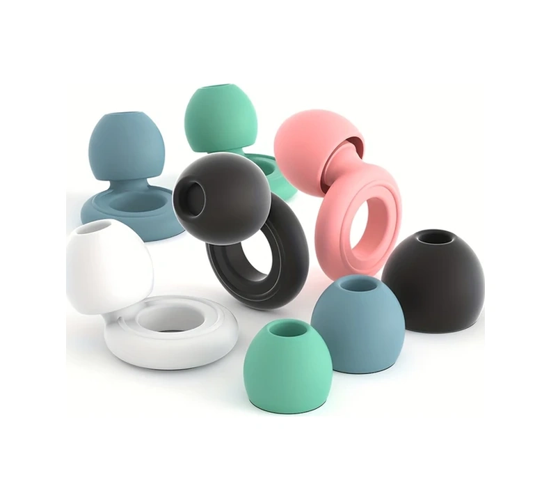 Dashanshop 1 Çift Yeniden Kullanılabilir Kulak Tıkacı Yüzme Uyku Çalışma 2 Pembe + 4 Kapak