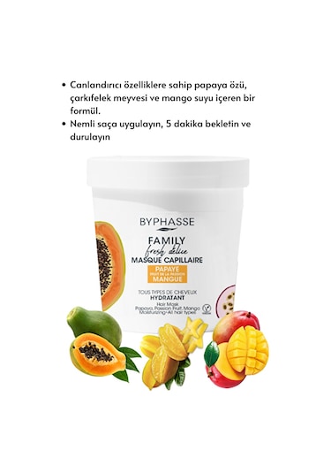 Byphasse Family Fresh Meyveli Nemlendirici Saç Maskesi 250 ML