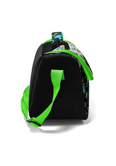 Coral High Kids Siyah Fosforlu Yeşil Gamer Desenli Thermo Beslenme Çantası 11887