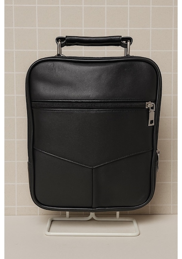 Newish Polo Hakiki Deri Postacı Kasalı El Ve Omuz Çantası-büyük Siyah