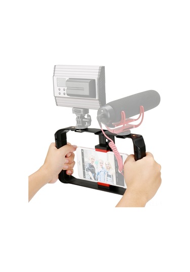 Kangvka Ulanzi U-rig Pro Telefon Video Tutucu, 3 Hot Shoe Desteği İle Geliştirilmiş, İki Kilitleli Sağlam Tutma, Aksesuar Uyumlu