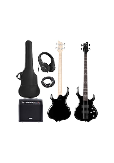 Midex MBG-410BK-20AMP 4 Telli Bas Gitar ve 20W Amfi Gigbag Kulaklık Set
