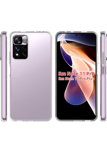 Xiaomi Redmi Note 11 Pro Plus 5G Kılıf Şeffaf Silikon Hibrit Case Renksiz