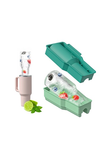 Teltree Stanley Tek Parça Silikon Buzluk - Yemek Grubu, Kolay Çıkarım, -40 C'den 250 C'ye Dayanıklı, Yeşil Çok Renkli