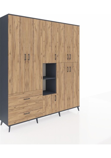Hyperion Dolap 12 Raflı 2 Çekmeceli Tek Askılı 220x44x243 Antrasit-çam/çam Atlas Çam/atlas Çam Hyperion Dolap 12 Raflı 2 Çekmeceli Tek Askılı 220x44x243 Antrasit-çam/çam Atlas Çam/atlas Çam
