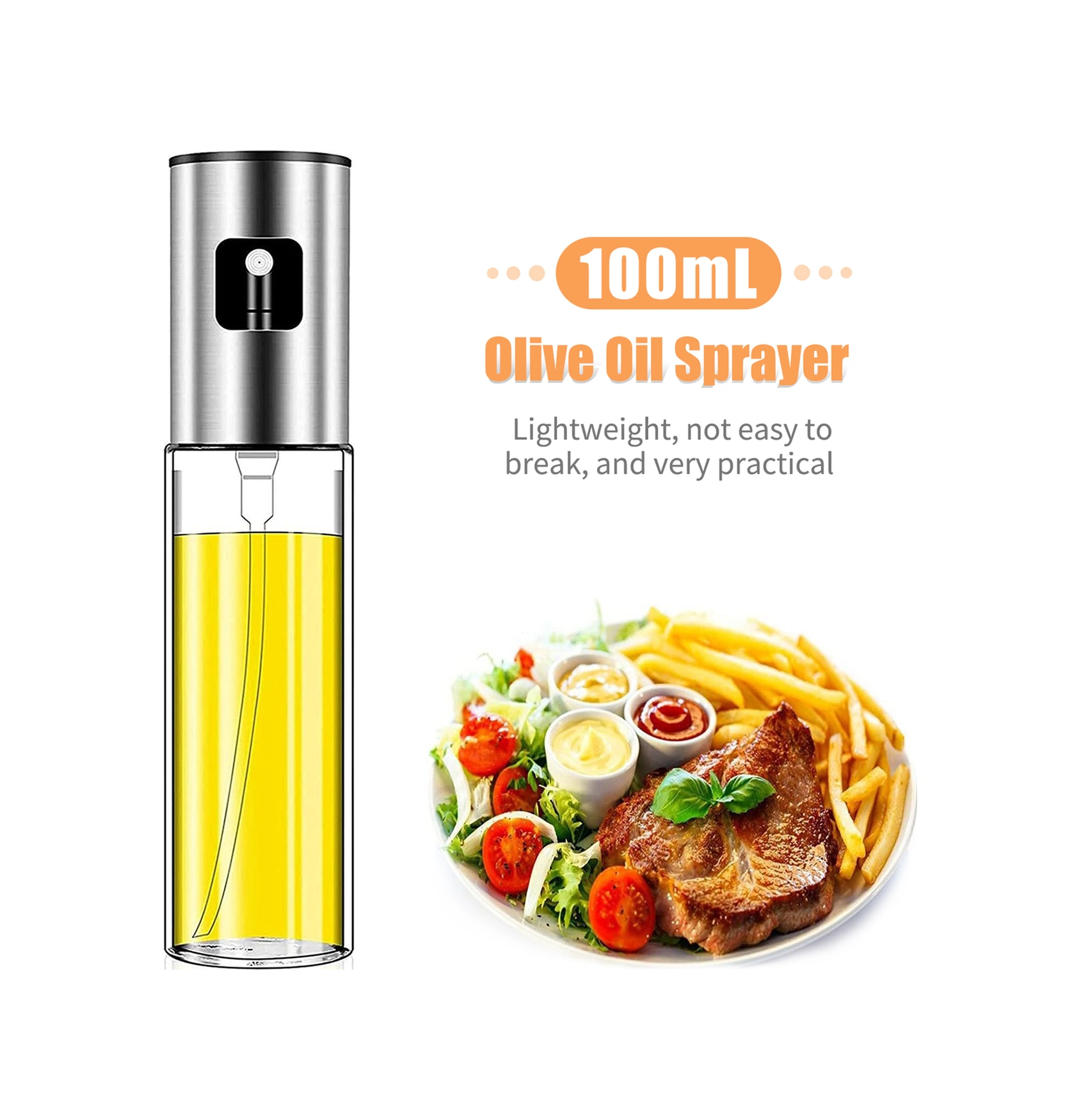 Youmex 8 Parça 304 Çelik Ve Cam Presslu Ölçülü Yağ Spreyi Seti - 2 Sprey, 2 Leylek, 2 Yağ Fırçası, 2 Temizlik Fırçası - Mutfak, Barbekü, Salata İçin Çok Renkli