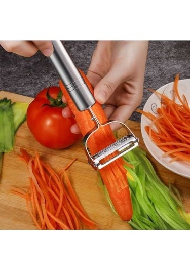 Ulzyvf 2 Adet Gümüş Paslanmaz Çelik Sebze Soyucu - Pratik Fonksiyonel Aksesuar Gümüş
