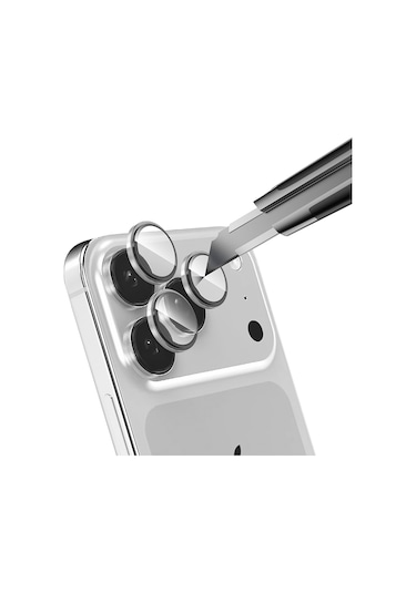 Apple Uyumlu iPhone 17 Pro Max Zore Mikro Kamera Lens Koruyucu Gri