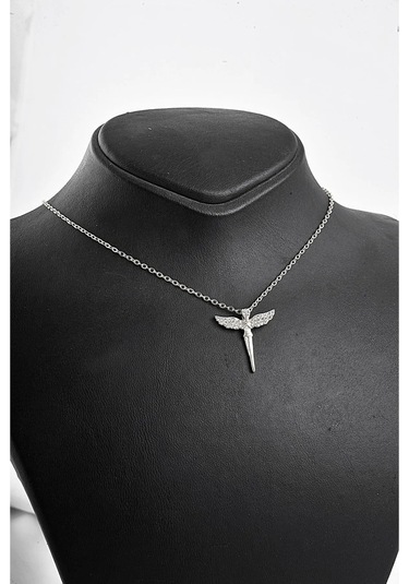 Ervanur Zirkon Taşlı Su Perisi Melek Kolye Gümüş