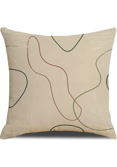 Yeni Sade Tarzda Baskılı Yastık Kılıfı No.03 Ekru