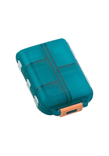 Likeable Çift Katmanlı Taşınabilir Hap Kutusu Şeffaf 10 Bölmeli Mühürlü Ilaç Saklama Kutusu-yeşil