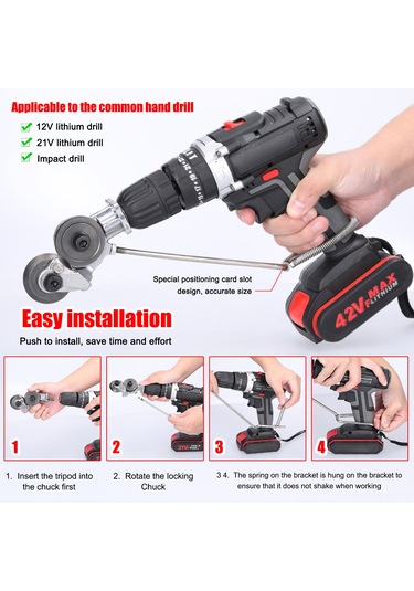 Teltree Metal Levha Kesici, 0.8mm Ve Altı Metal Levhaları Keser, 12-21v Lityum Matkap Uyumlu, Dayanıklı Çelik Bladesli, Plastik Kutu İle Paketli