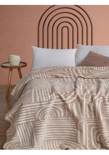 Pamela Çift Kişilik Battaniye 200x220 Cm Açık Bej