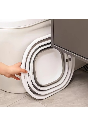 Xuweiwei 3 Adet Katlanır Gri Lavabo Seti Seyahat Leğeni Yurt Ev Çamaşır İçin Gri