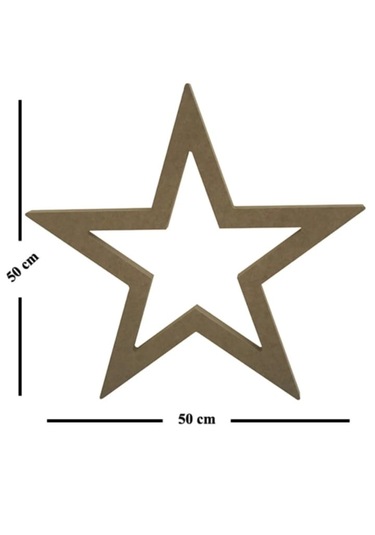 Boyanabilir Ahşap Mdf Yıldız Temalı 4 Lü Dekoratif Obje - Süs