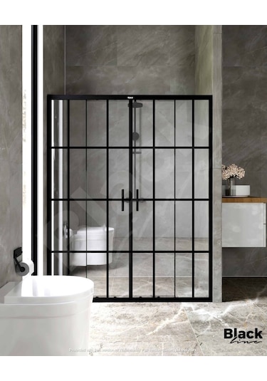 Blackline Luxuryline Siyah 5Mm İki Duvar Çıtalı Arası Duşakabin H:190 Siyah
